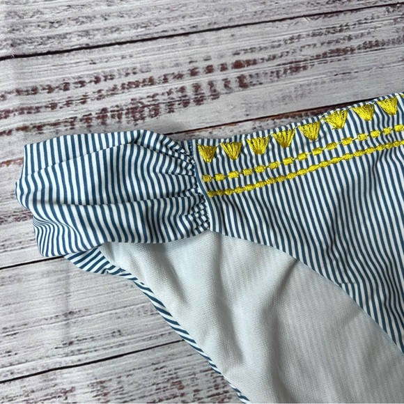 Lucky Brand Striped Bikini Swim Bottom Blue White - Picture 2 of 4